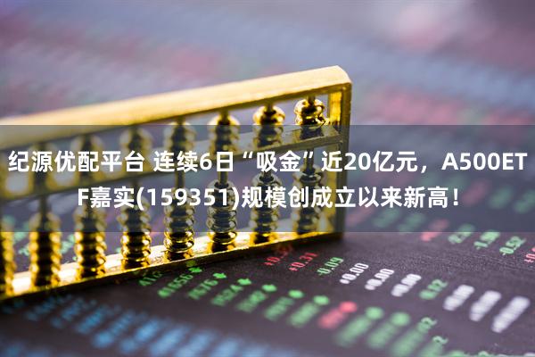 纪源优配平台 连续6日“吸金”近20亿元，A500ETF嘉实(159351)规模创成立以来新高！